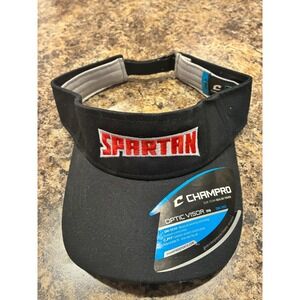 Champro Optic Visor HV6 Spartan Embroidered Black Athletic Adjustable Hat NWT